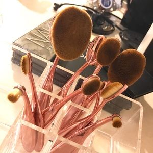 10 pcs Oval Toothbrush Makeup Brush Set