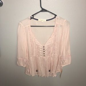 Pink flowy top, size medium