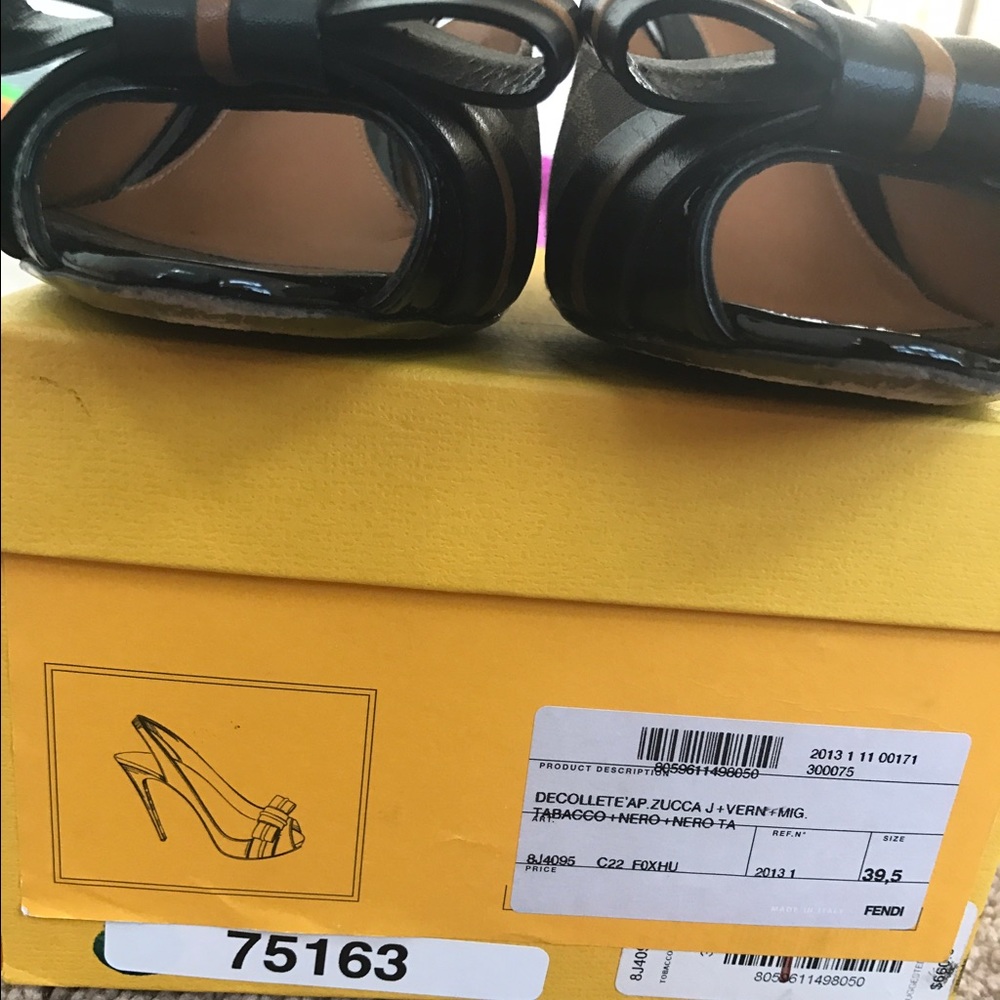 Fendi Peep Toe Heels Shoes View 4