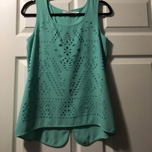 Blu Pepper Mint cutout tank S