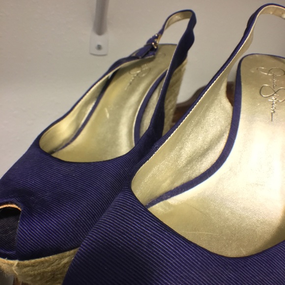 Jessica Simpson fall cute open cut toe wedge heel! - Picture 2 of 4