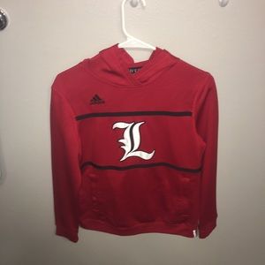 Red, Louisville 'L' Adidas sweatshirt, size small