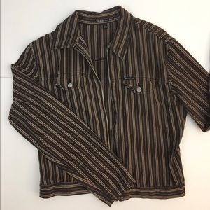 Vintage brown stripe guess jeans jacket