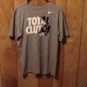 Nike grey baseball shirt.