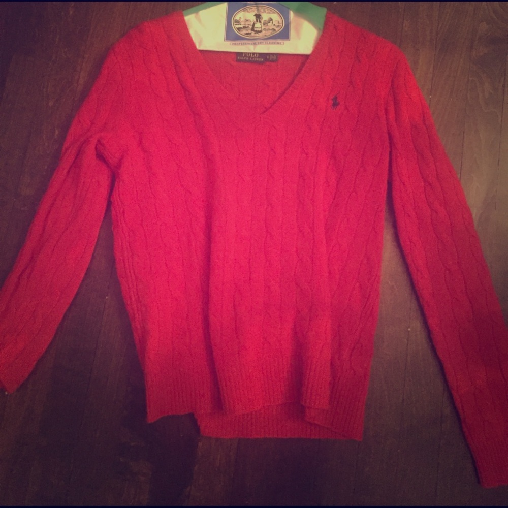 Red Polo Ralph Lauren V-neck sweater