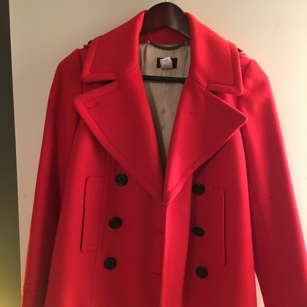 NWT J Crew wool red coat