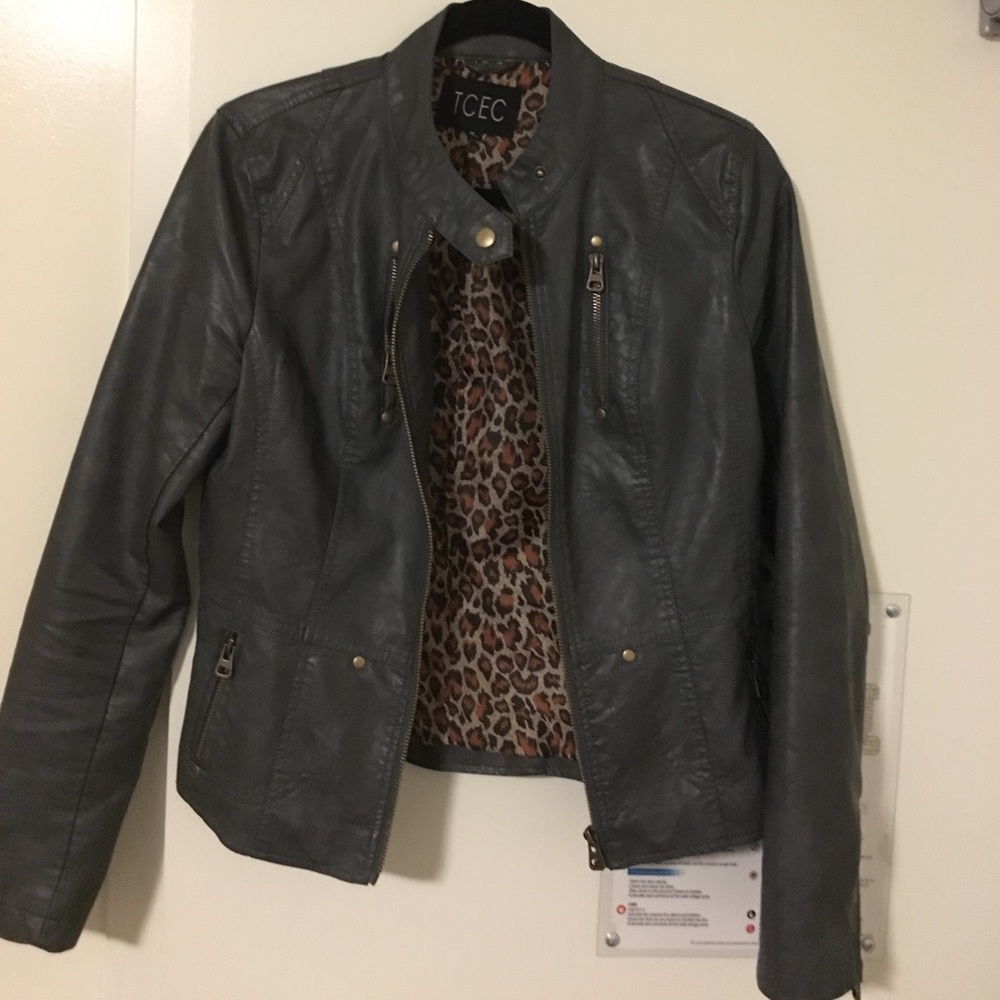 Cute TCEC leather jacket