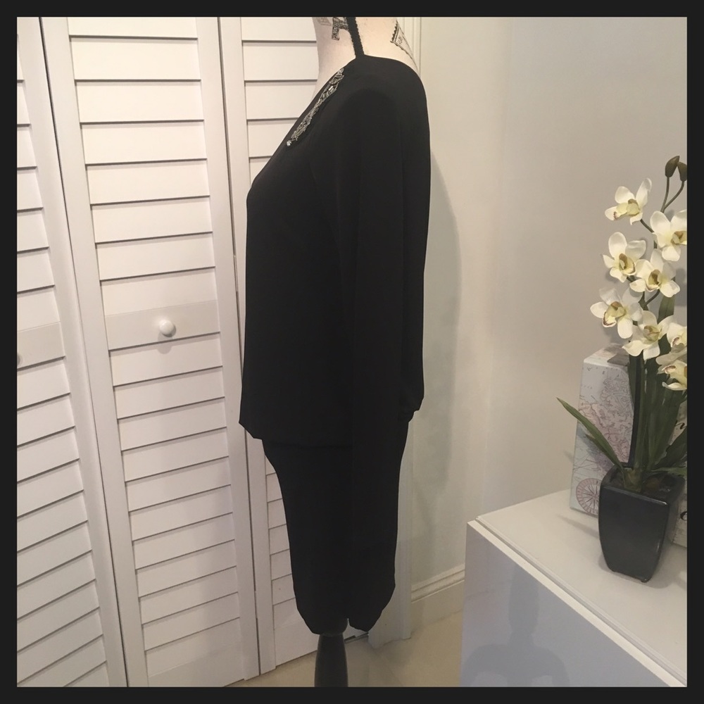 NTW Black One Shoulder long sleeve mini dress - Picture 8 of 8