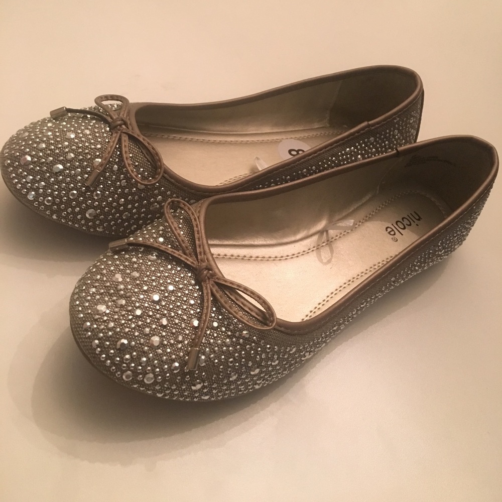 Rhinestone Studded Ballet Flats