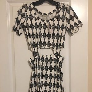Black and white mini dress