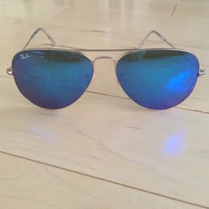 Gold and Blue 58MM Ray Bans