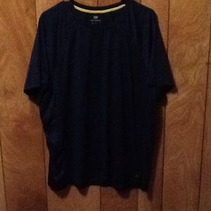Blue tek-gear shirt.