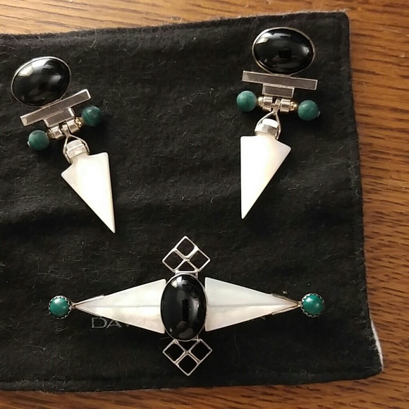 Custom made set. Earrings and broach. - Picture 1 of 8