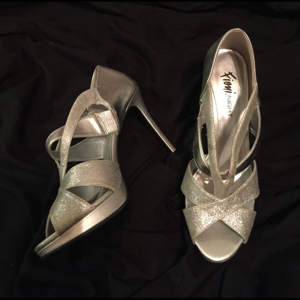 Glitter Silver formal heels