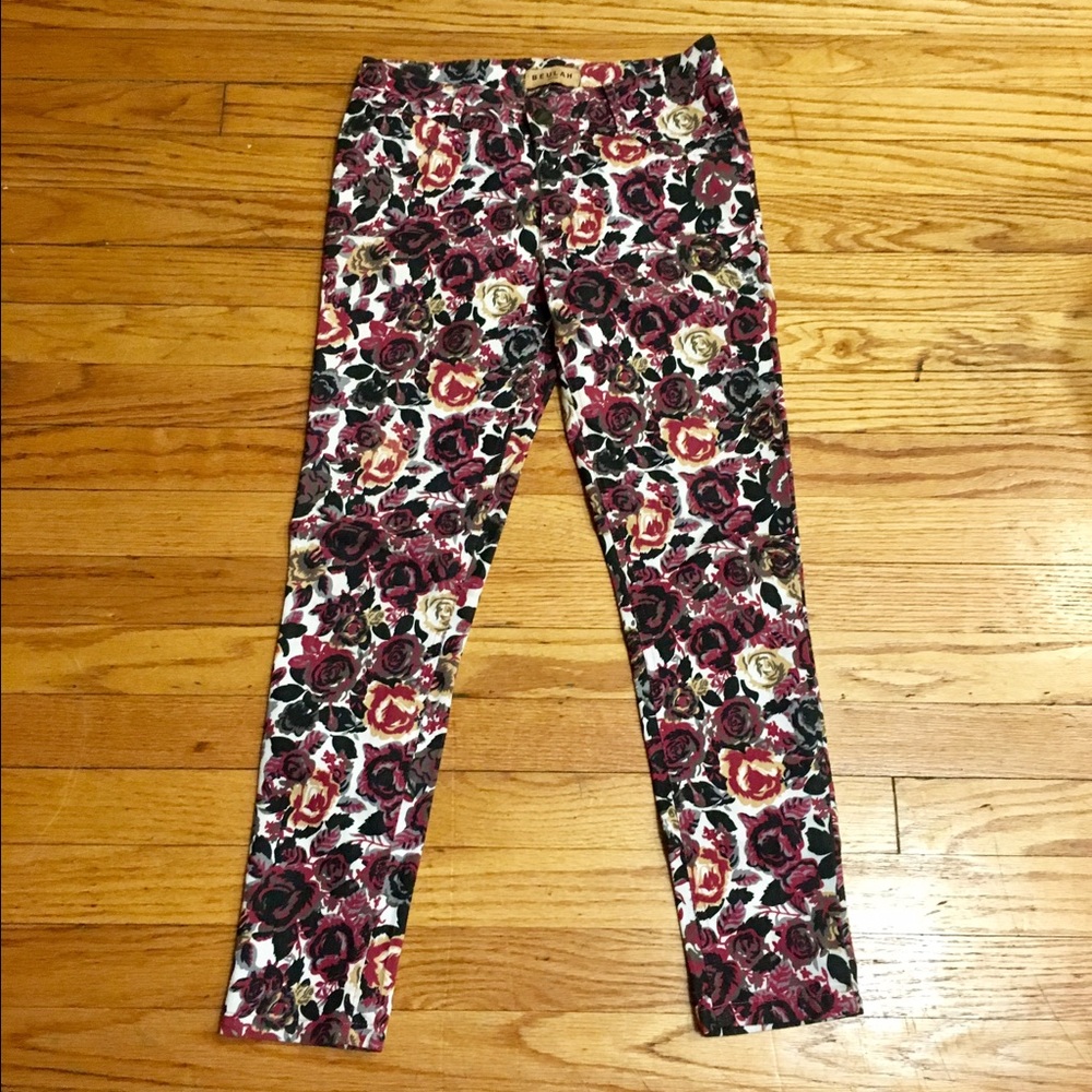 Floral Ankle Jeans