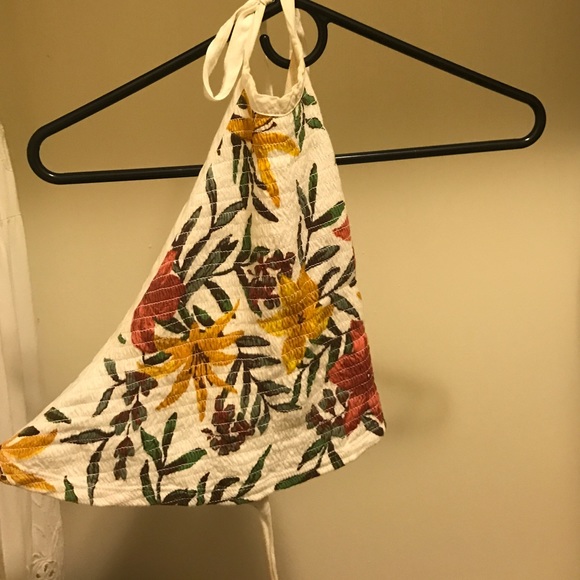 Halter / cropped floral top - Picture 1 of 4