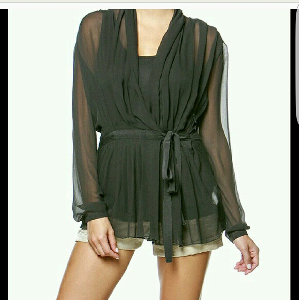 Pleated Wrap Top