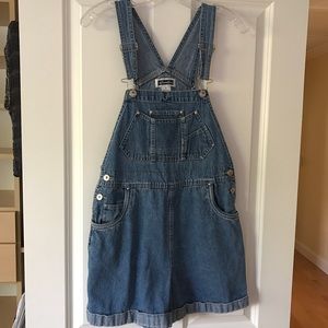 Xhilaration Women's Denim Bib Shorts Overalls sz S