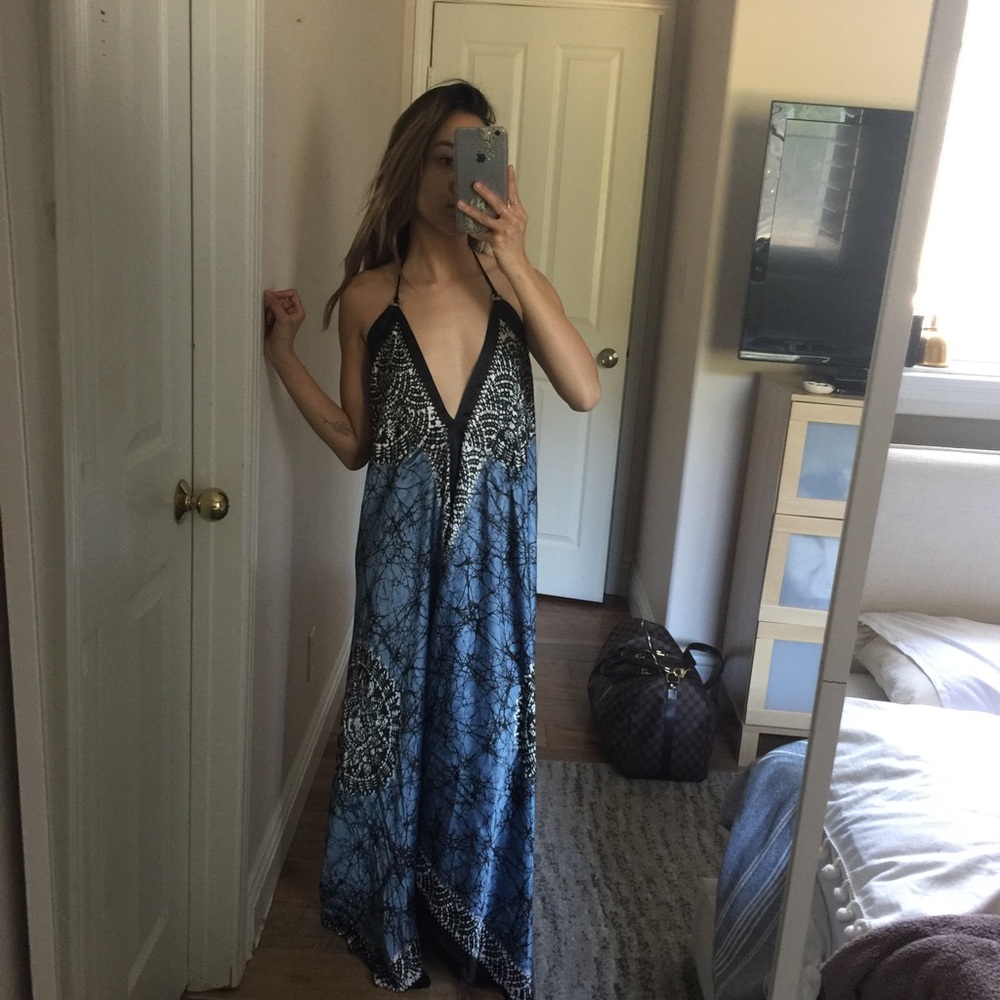 Halter Silk Summer Dress