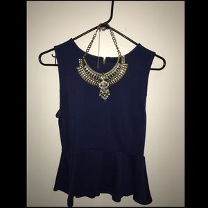 Navy blue peplum shirt