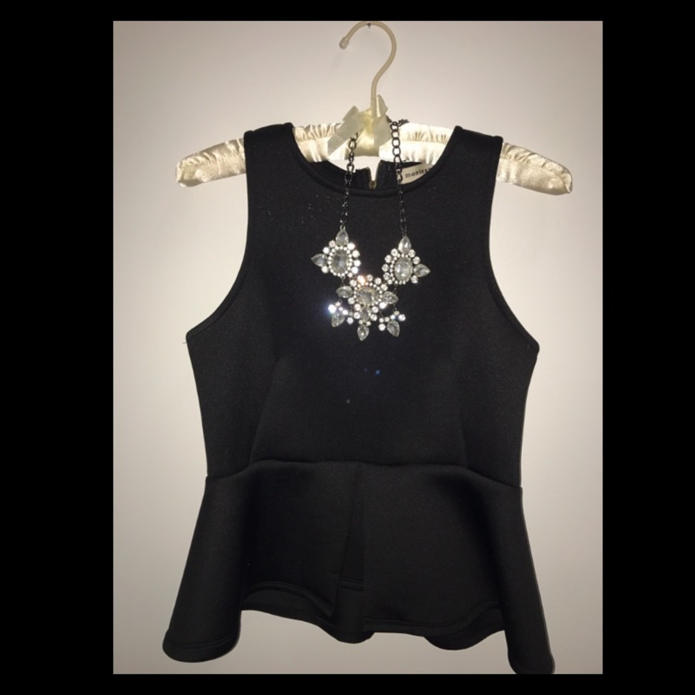 Black peplum top