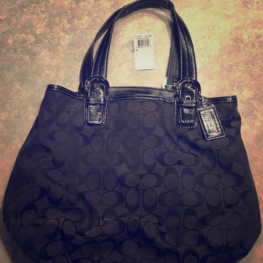 100% authentic coach tote black