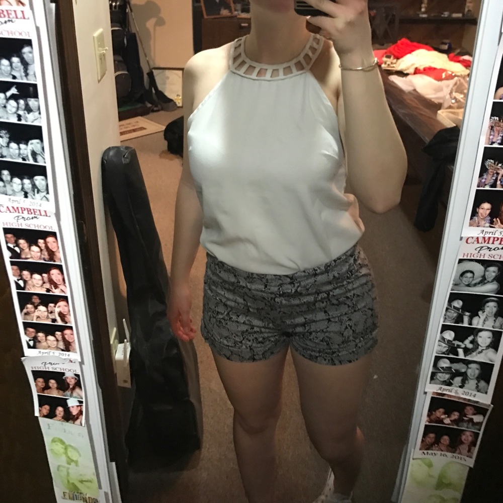 White high collar shirt