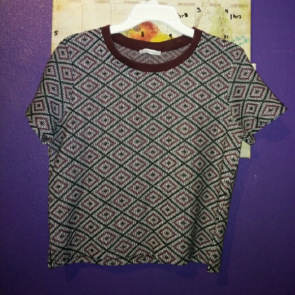 Zara Jacquard rhomboid crop top - Picture 3 of 4