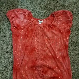 dress barn plus size top with sequins and crochet