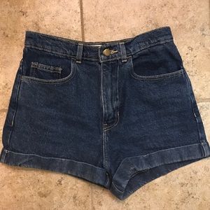 American Apparel High waisted jean shorts