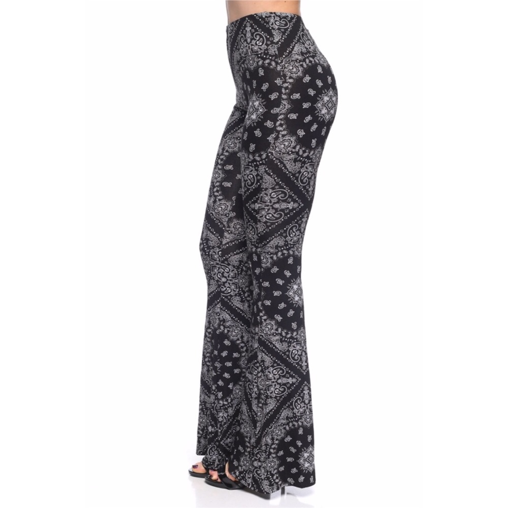 LAST ONE! Black & White Boho Festival Bell Bottoms - Picture 3 of 4