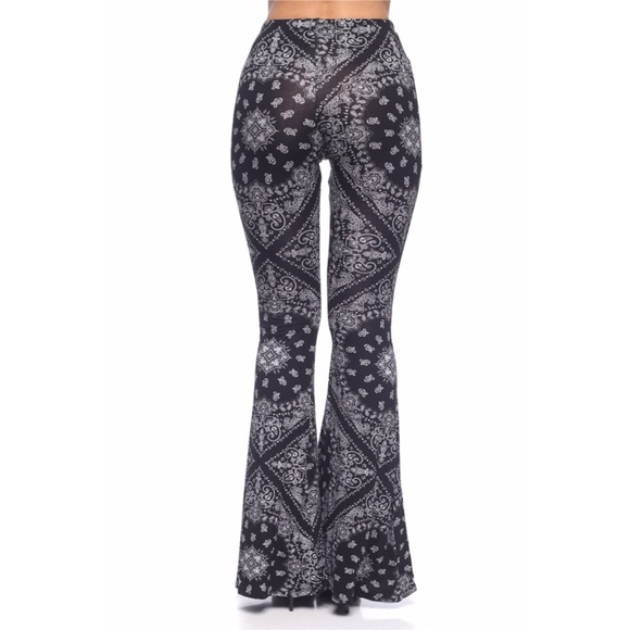 LAST ONE! Black & White Boho Festival Bell Bottoms - Picture 4 of 4
