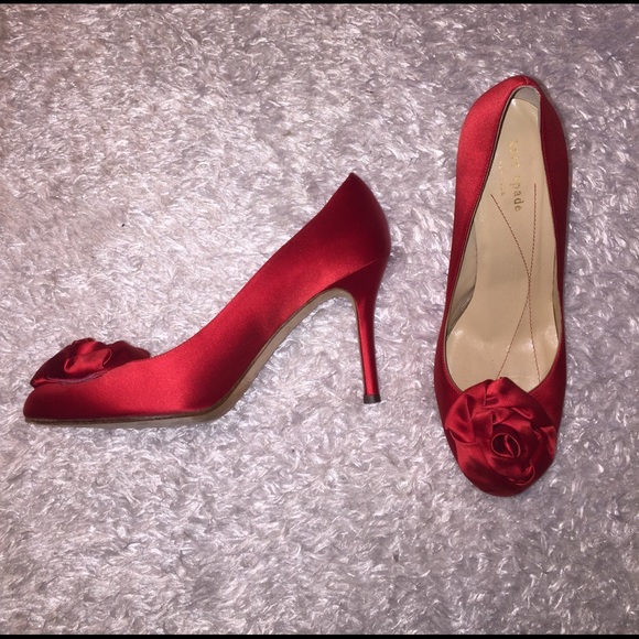 kate spade Shoes - Kate Spade Red Satin Pumps