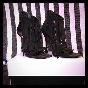 Wild Diva Fringe open-toe heels 8.5