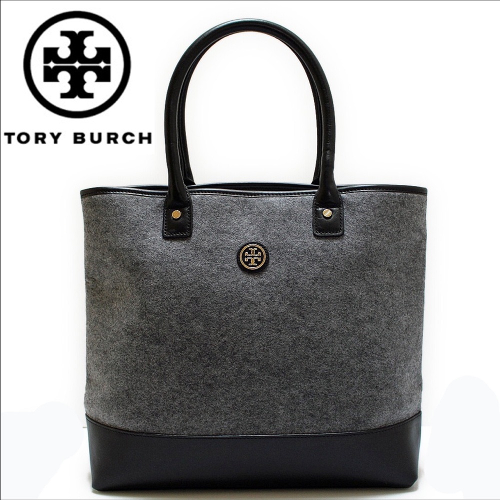 TORY BURCH BLACK AND GRAY TOTE