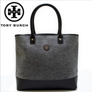 TORY BURCH BLACK AND GRAY TOTE