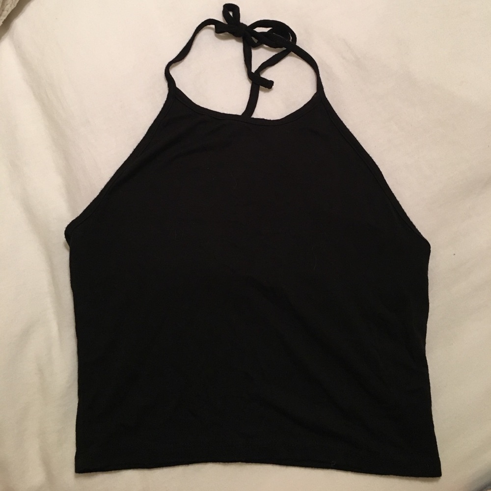 Foreign Exchange Black halter crop top