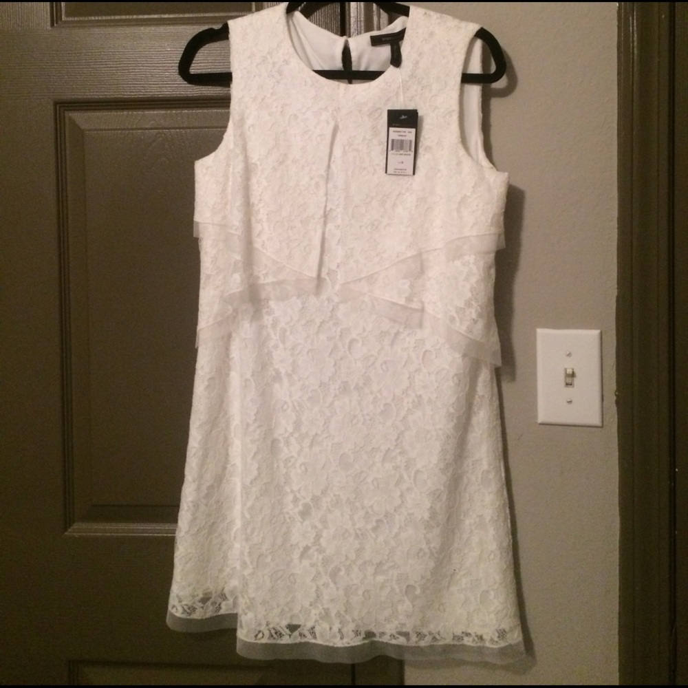 NWT BCBG white lace dress