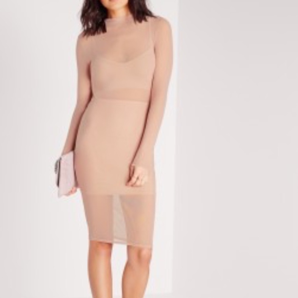 Nude sheer dress size 6
