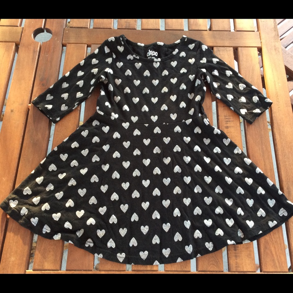 Black and silver heart dress