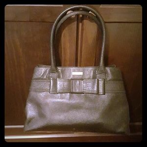Kate Spade black leather satchel with Bow