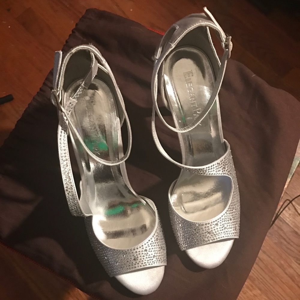 Silver wedding shoes