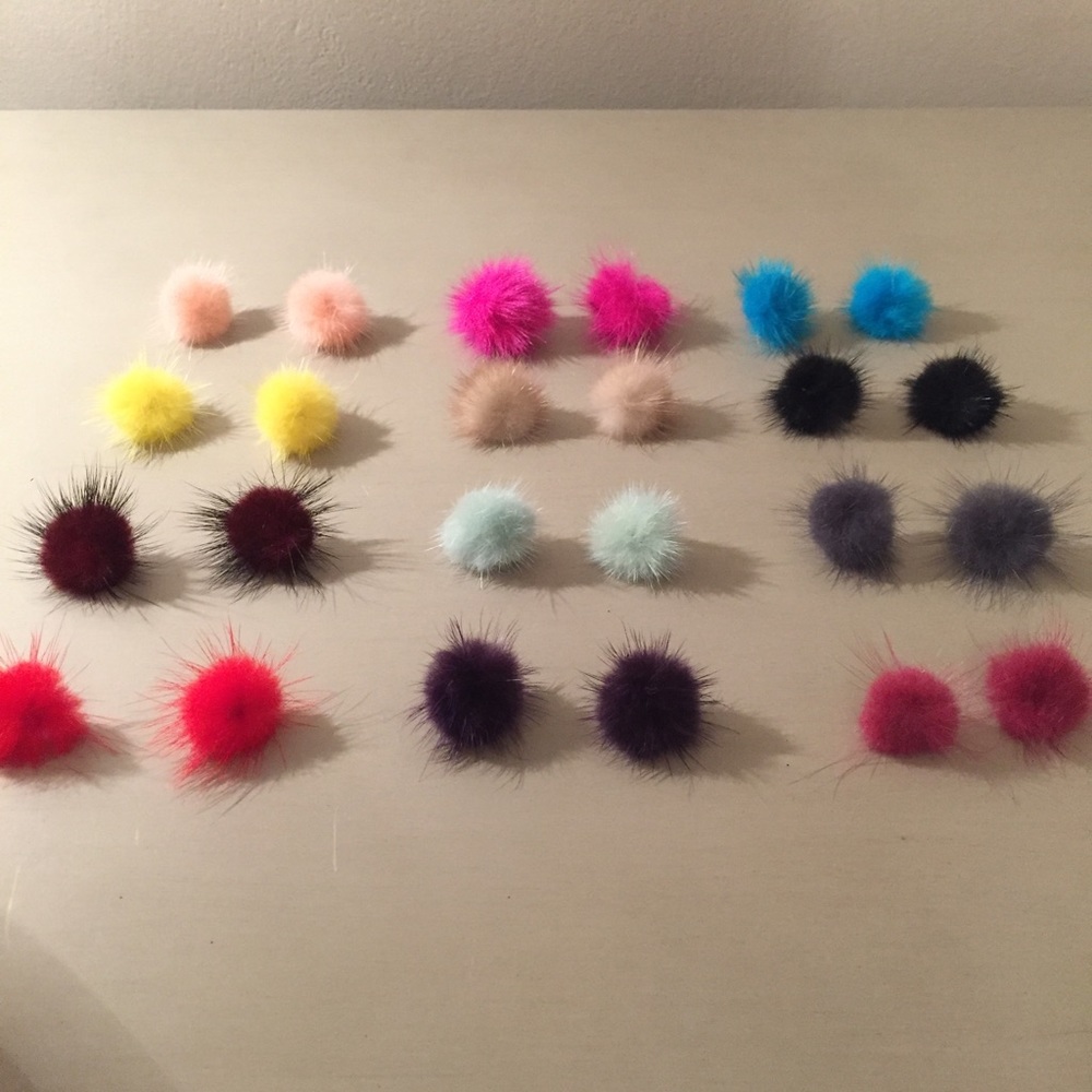 Mink fur earrings