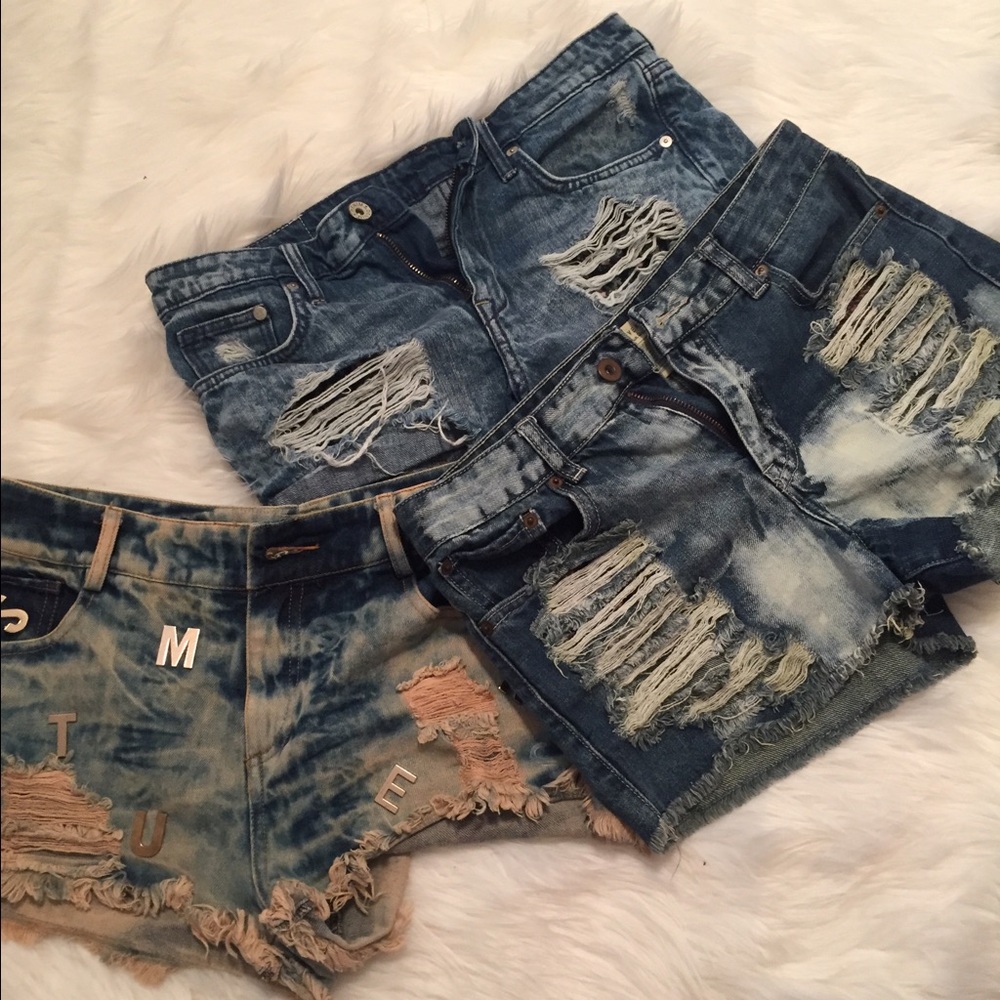 Ripped Jean Shorts