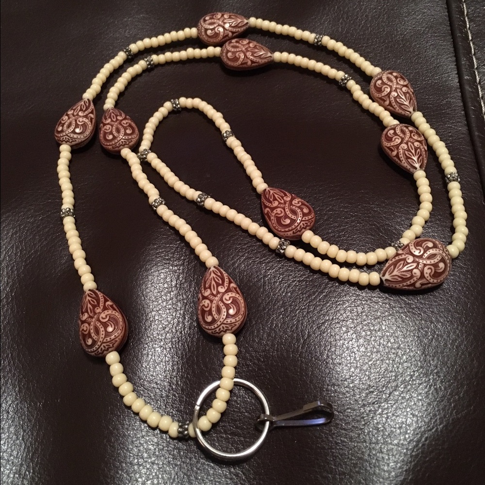Handmade Beaded ID Badge Holder or Necklace