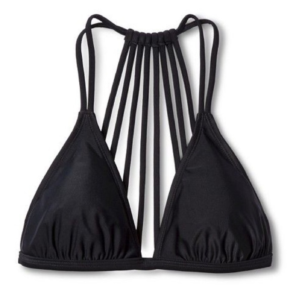 Strappy back halter bikini top