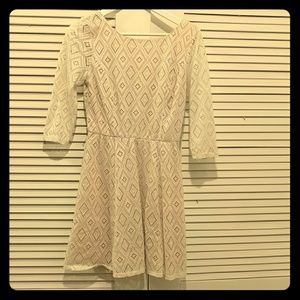 Cream dress with blush underlay