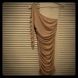 Sparkly champagne assymetrical mini