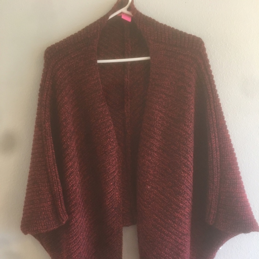 Betsy Johnson one size shawl, maroon