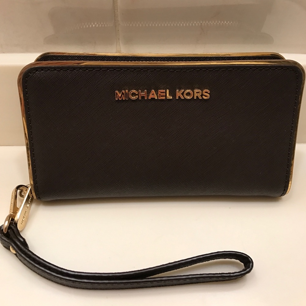 AUTHENTIC Michael Kors Brown and Gold Wallet